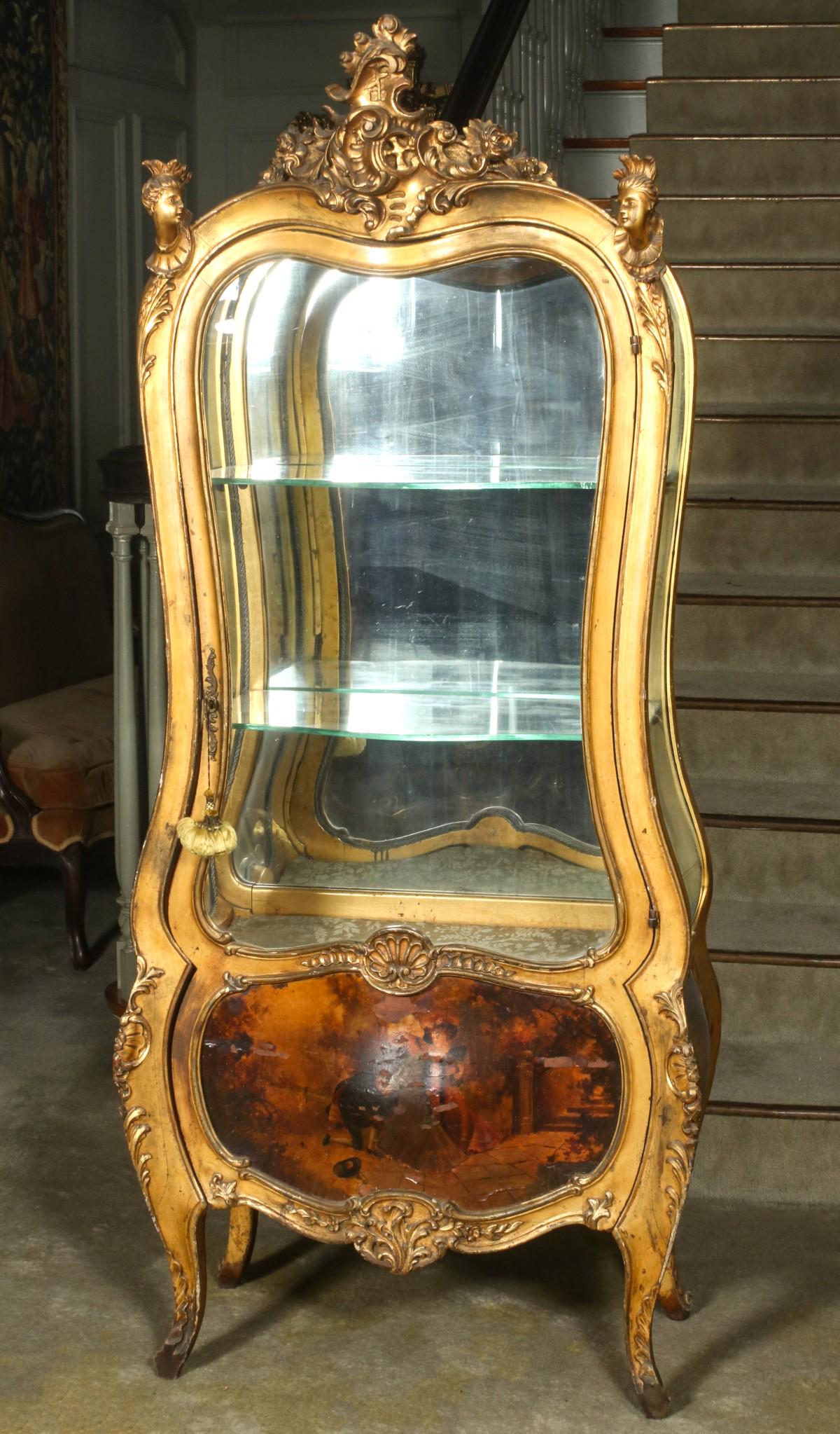 A VOLUPTUOUS VERNIS MARTIN VITRINE WITH CARVED LADIES (1 of 17)