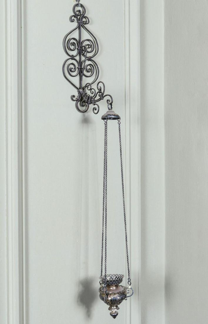 A 19TH C. 84 STANDARD RUSSIAN SILVER SANCTUARY LAMP (1 of 10)