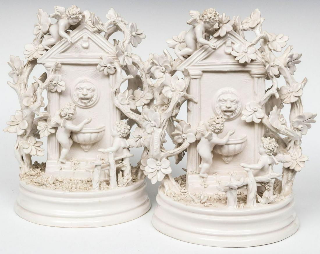 A PAIR OF 19TH CENTURY CONTINENTAL PORCELAIN GROUPS (1 of 12)