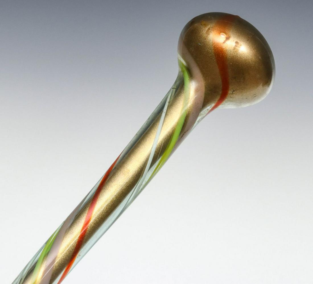 A FREE BLOWN AVENTURINE ART GLASS STAFF (1 of 9)