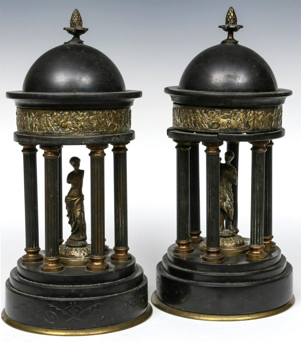 A PAIR GRAND TOUR SLATE AND BRONZE COLONNADE MODELS (1 of 17)