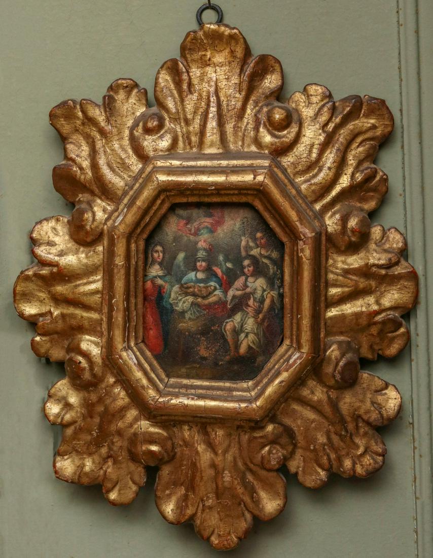 A 17TH / 18TH C. ECCLESIASTICAL PAINTING IN PERIOD (1 of 8)