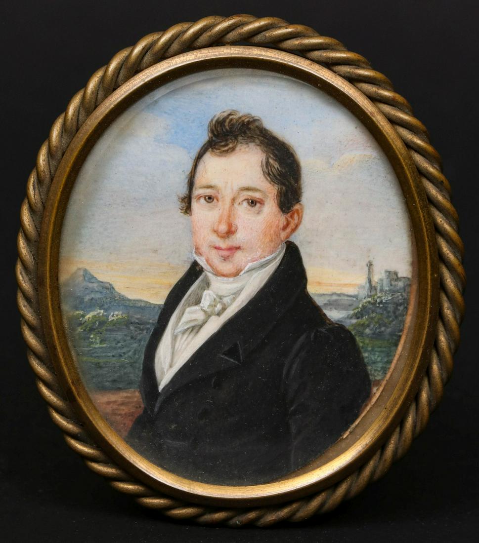 A 19TH CENTURY ENGLISH SCHOOL MINIATURE PORTRAIT (1 of 7)
