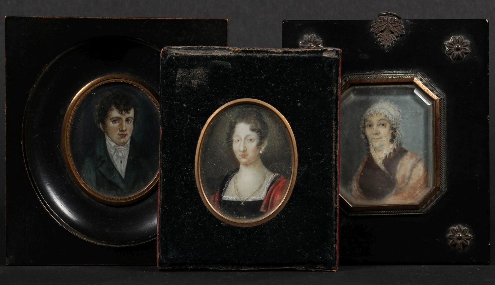 THREE LATE 18TH TO EARLY 19TH C. MINIATURE PORTRAITS (1 of 8)