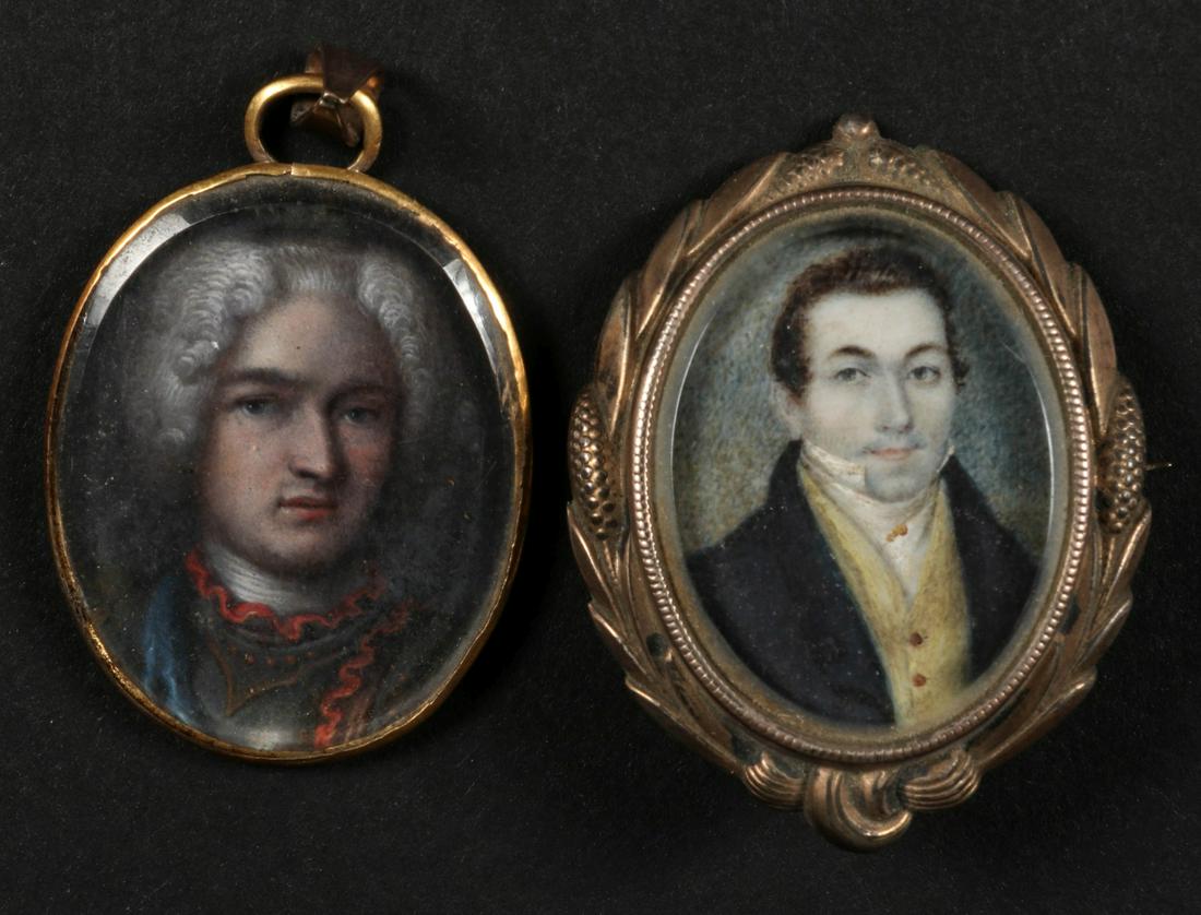 TWO LOCKETS WITH 18TH & 19TH C. MINIATURE PORTRAITS (1 of 4)