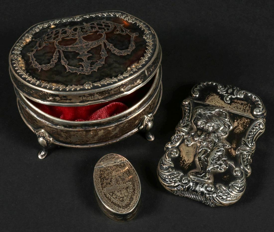 THREE 19TH CENTURY BRITISH STERLING SILVER CONTAINERS (1 of 11)