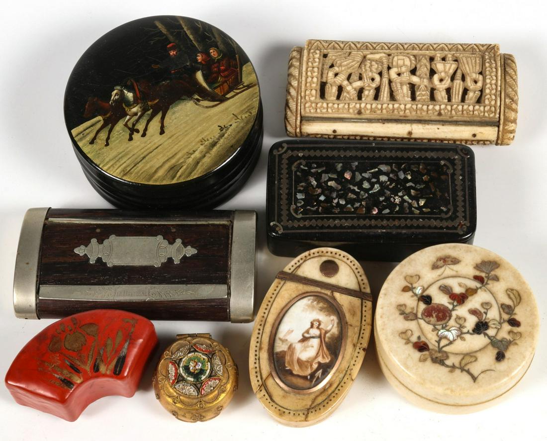 A COLLECTION OF 19TH C. RUSSIAN & OTHER DECORATED BOXES (1 of 7)