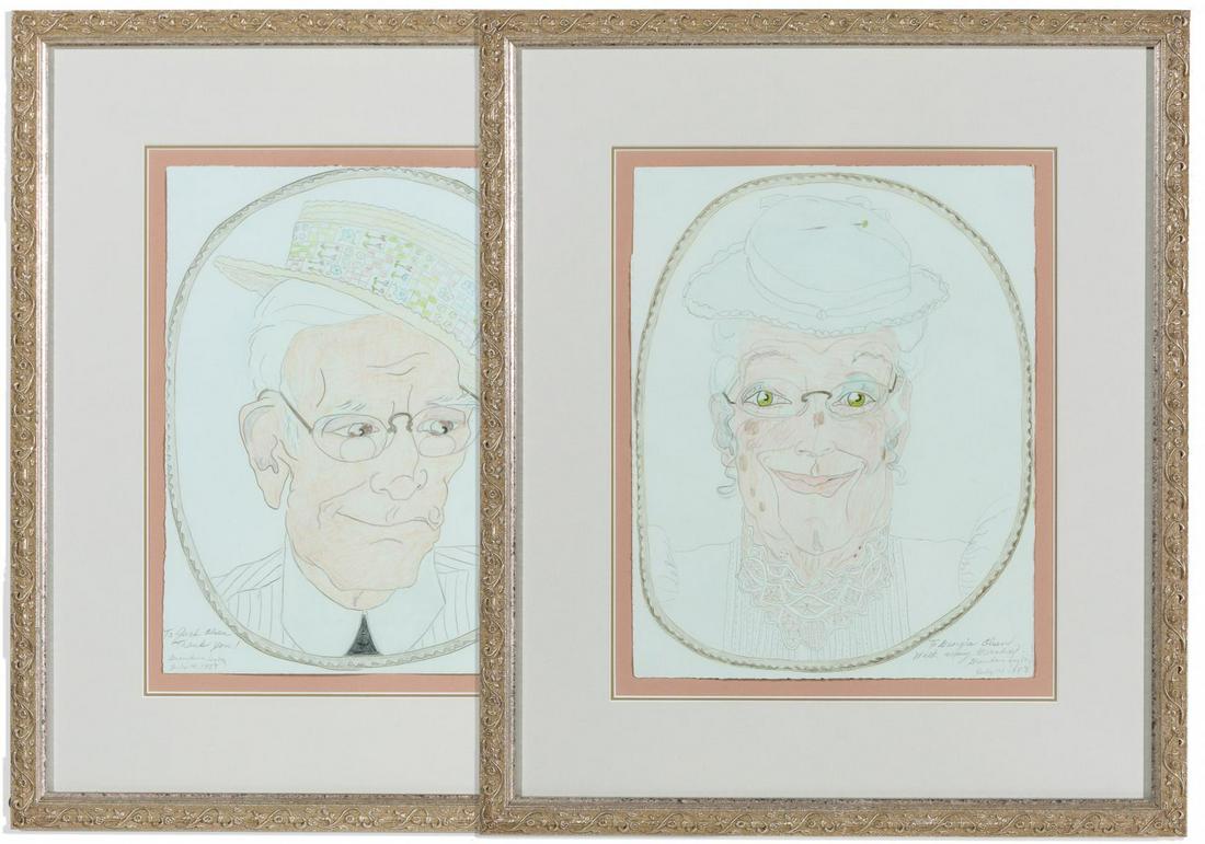 GRANDMA' LAYTON (1910-1993) MIXED MEDIA WORKS ON PAPER (1 of 20)