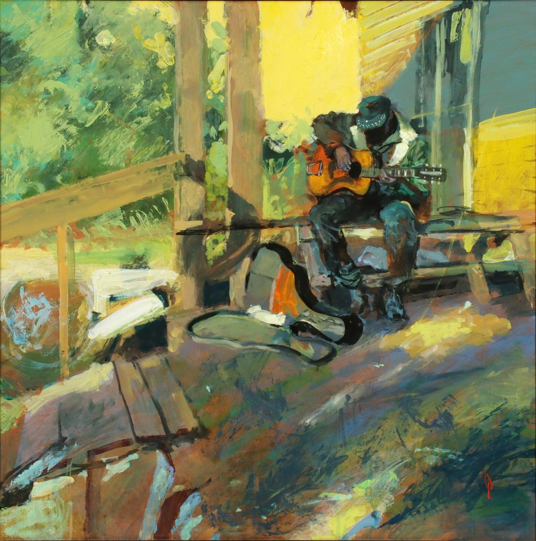 ATTRIBUTED ROBERT NEIL VAUGHN JR. (1955-2011) OIL/BOARD (1 of 12)