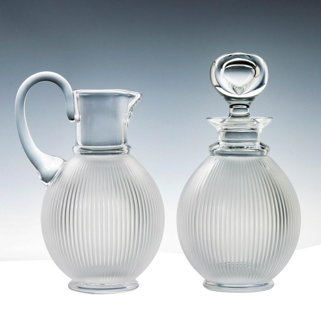 FRENCH CRYSTAL PITCHER AND DECANTER SIGNED LALIQUE (1 of 13)