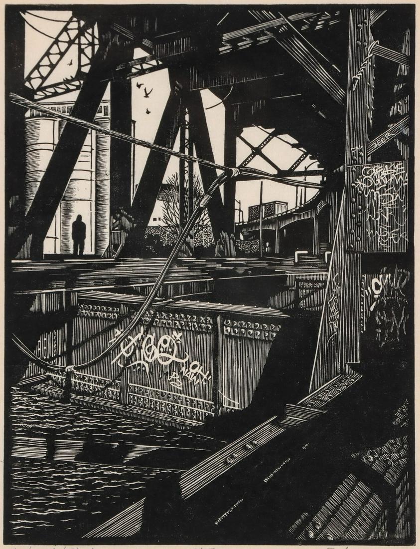 PAUL GENTRY (21ST C.) PENCIL SIGNED WOOD ENGRAVING (1 of 11)