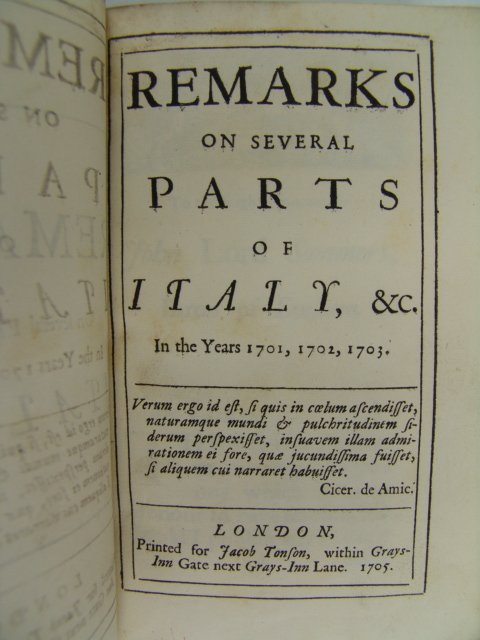 Addison. REMARKS ON SEVERAL PARTS OF ITALY, & C. IN THE