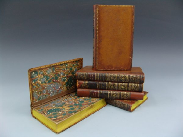 Fielding. THE HISTORY OF TOM JONES, A FOUNDLING.: Fielding, Henry. THE HISTORY OF TOM JONES, A FOUNDLING. 6 Vol., London, 1749. Printed for A. Millar. Original leather, spines with newer leather, and older but modern repairs. Marbled endpapers. Duode