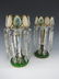 341: PAIR ENAMELED BOHEMIAN GLASS MANTLE LUSTRES - 9