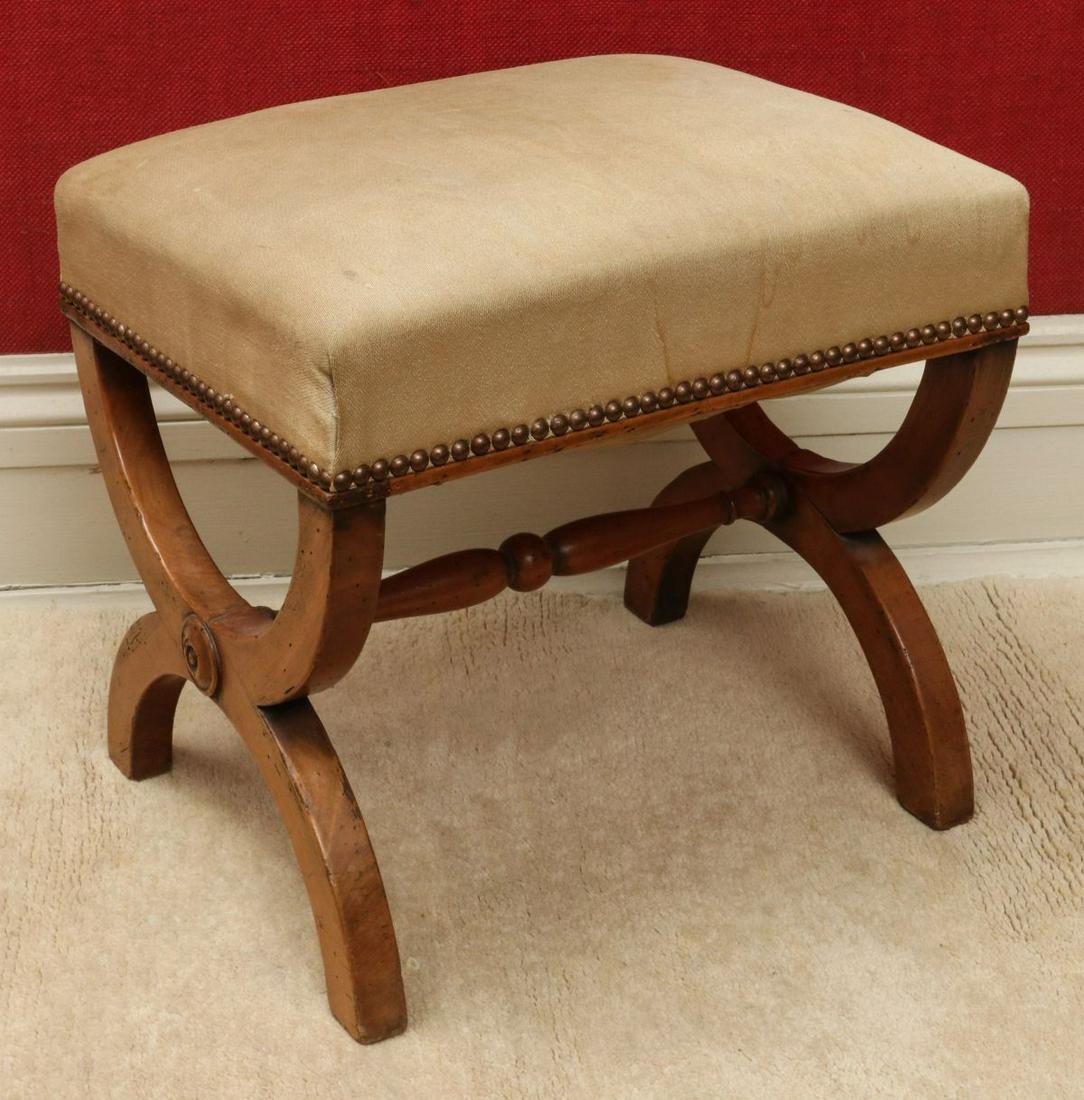 A 19TH C. FRENCH FRUITWOOD DIRECTOIRE CURULE STOOL (1 of 8)