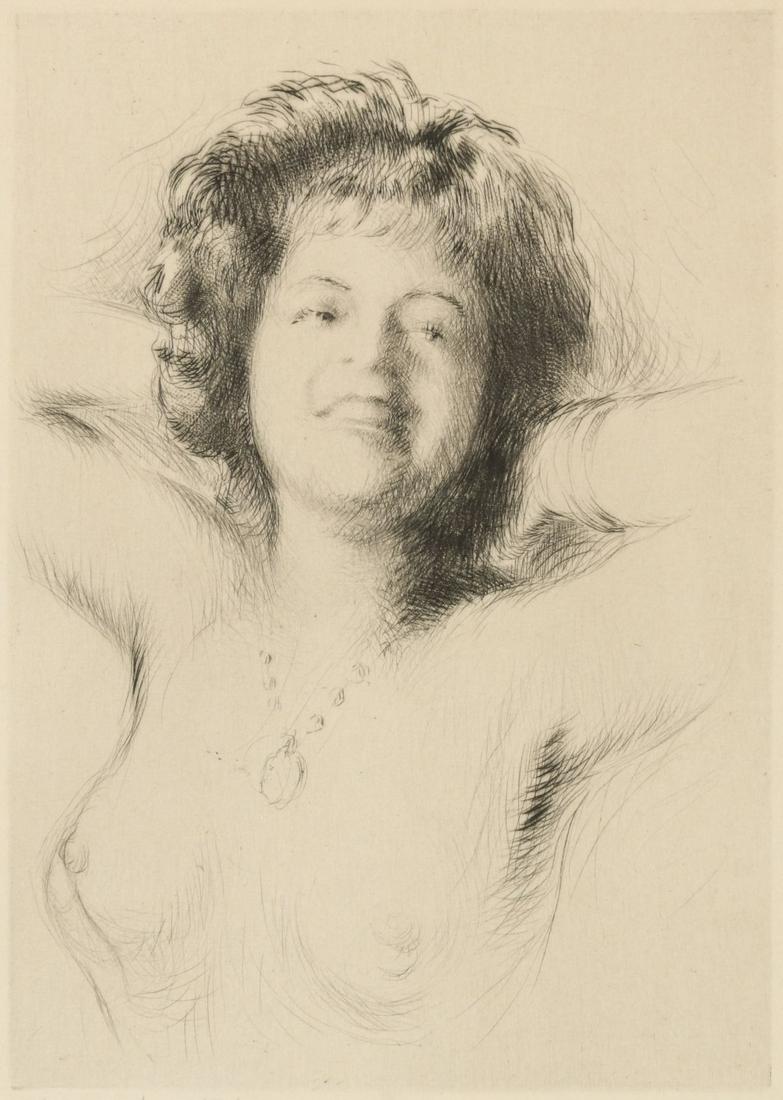 AN EARLY 20TH C. FRENCH PENCIL SIGNED ETCHING (1 of 10)