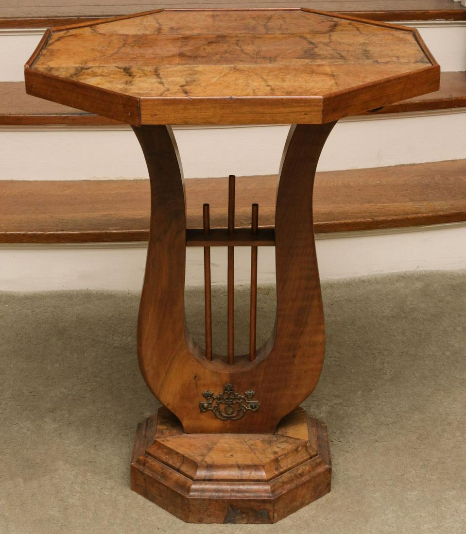 A 19TH C. FRENCH EMPIRE LYRE BASE GUERIDON (1 of 12)