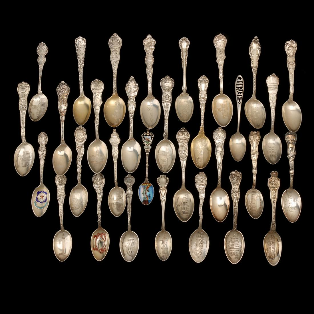 THIRTY-ONE STERLING SILVER SOUVENIR SPOONS (1 of 12)
