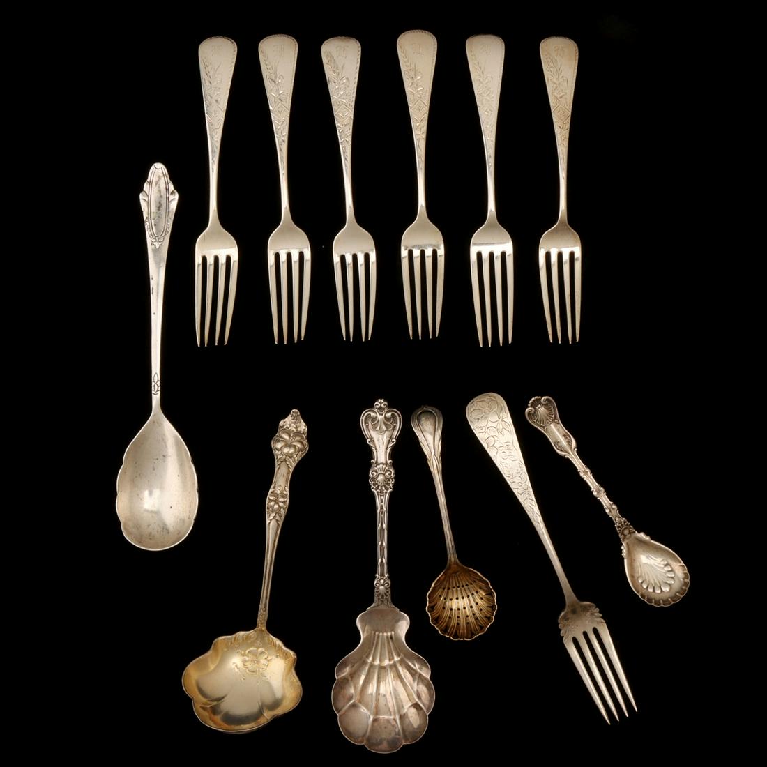 AN ESTATE COLLECTION OF STERLING FLATWARE (1 of 9)