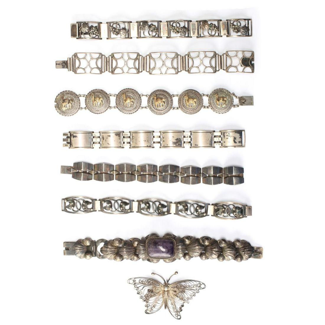 DANISH MODERN AND OTHER STERLING SILVER BRACELETS (1 of 12)