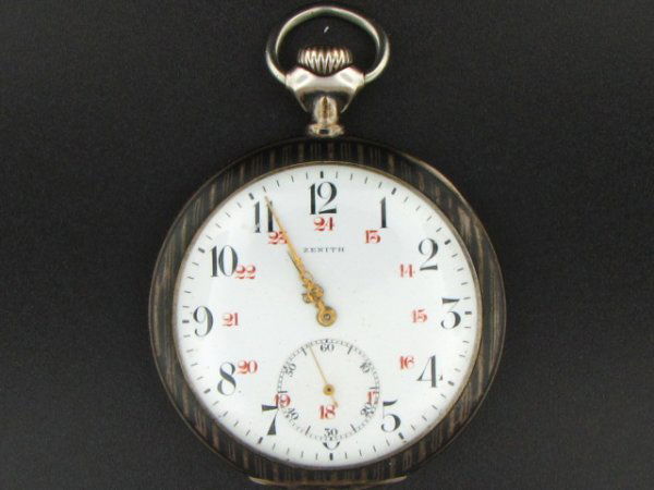 ZENITH 17j OPEN FACE POCKET WATCH: A Zenith 'Prima" open face watch in .800 silver case with European hallmark, 17 ruby jewels, serial number 1930798