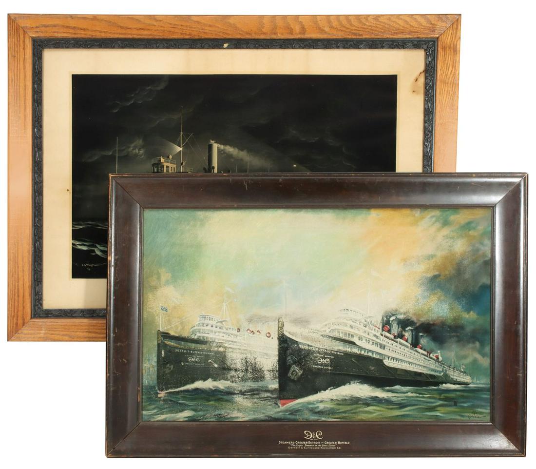EARLY 20TH C. DETROIT AND CLEVELAND STEAMSHIP PRINTS (1 of 18)