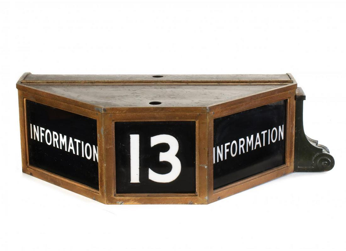 AN EARLY 20TH C. BRONZE MARQUEE WITH CUT BACK GLASS (1 of 9)