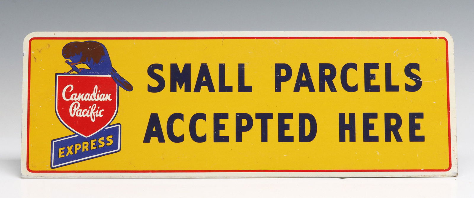 A CANADIAN PACIFIC RR COUNTERTOP PARCEL SERVICE SIGN (1 of 8)