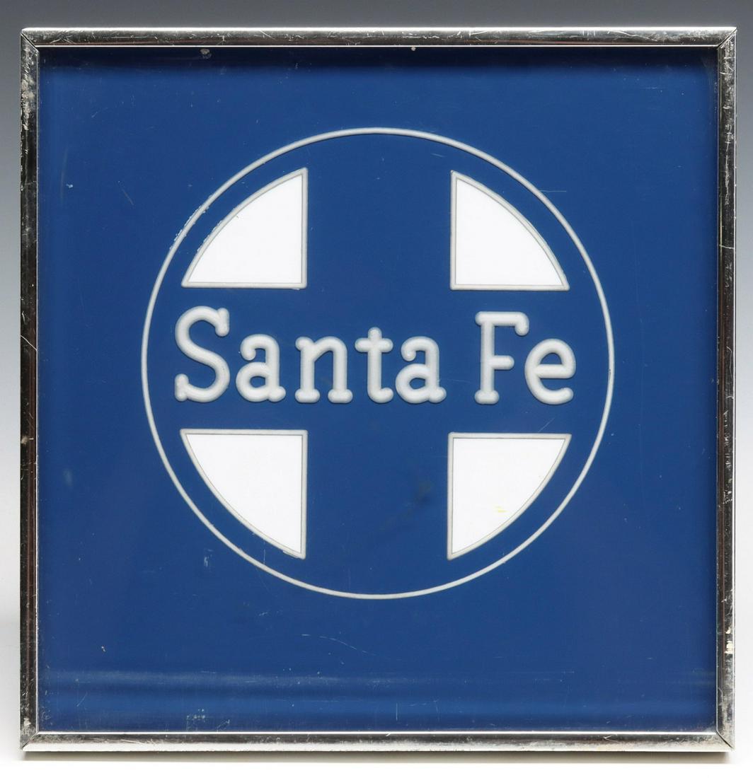 A TWO-TONE SANTA FE LOGO REVERSE CARVED IN ACRYLIC (1 of 9)