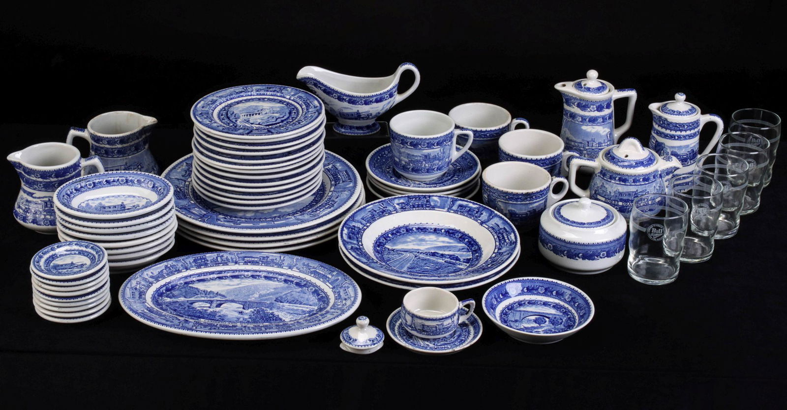 FIFTY-FIVE PIECES OF B&O 'CENTENARY' RAILROAD CHINA (1 of 14)