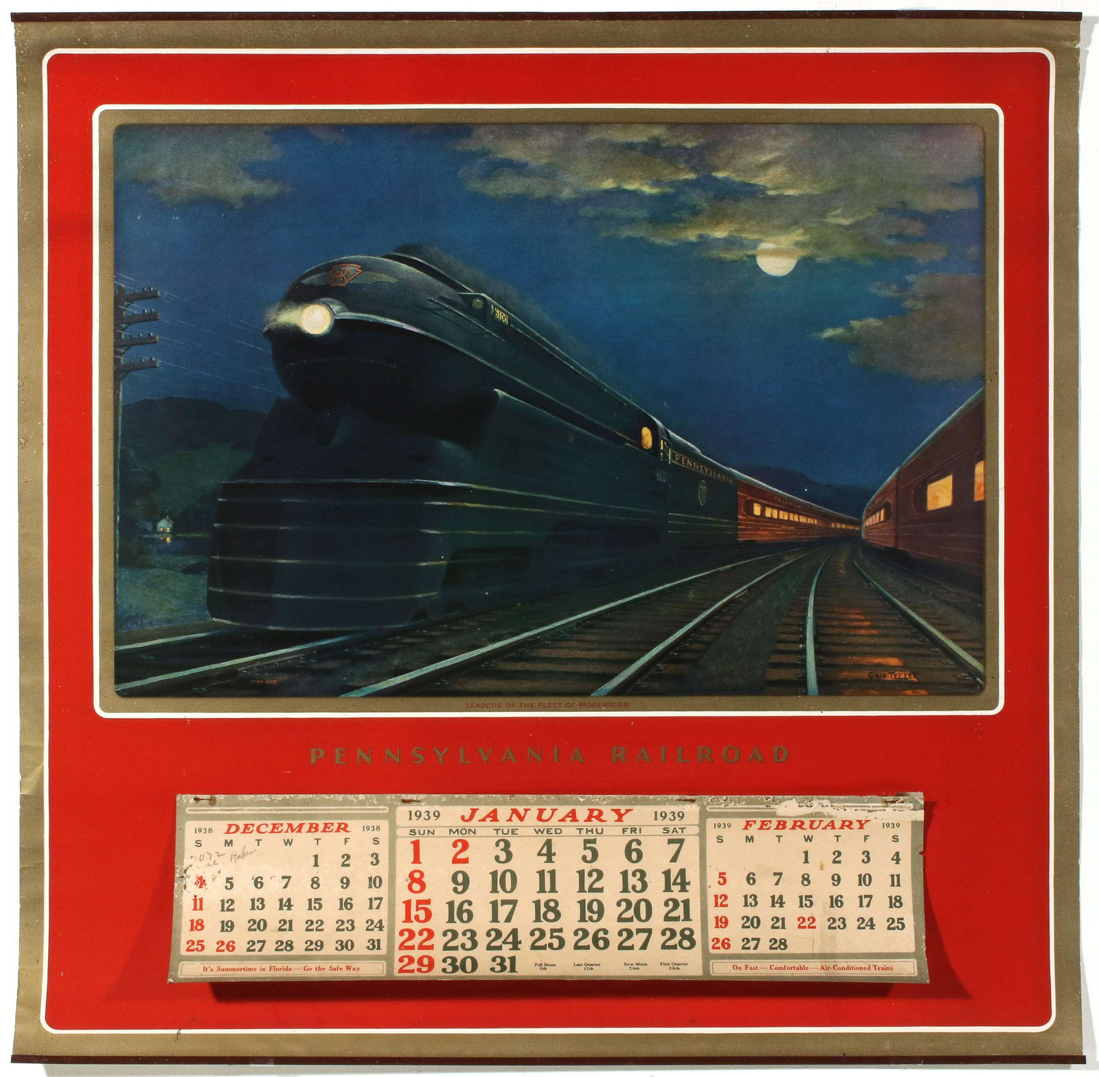 A COLLECTION OF PENNSYLVANIA RR ADVERTISING CALENDARS (1 of 18)
