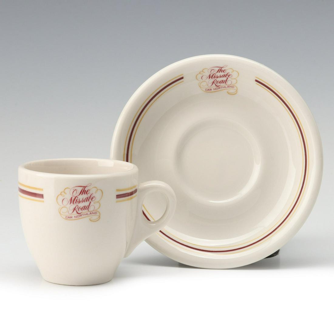 RARE D.M.&N.RY. 'MISSABE ROAD' DEMITASSE CUP AND SAUCER (1 of 17)