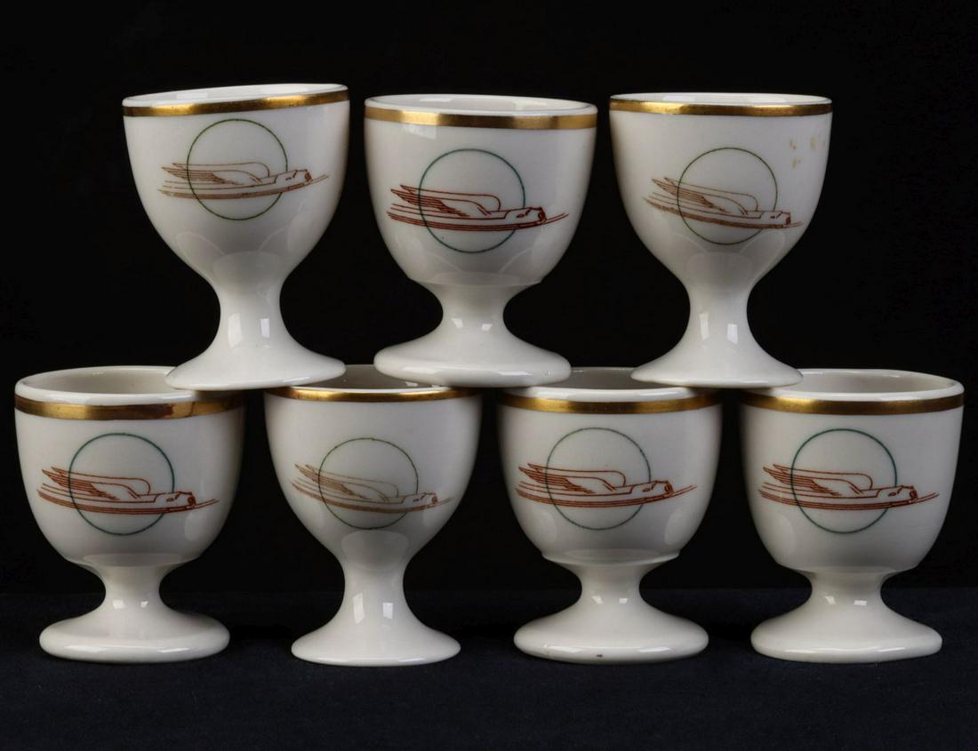 SEVEN UNION PACIFIC RR 'WINGED STREAMLINER' EGG CUPS (1 of 7)