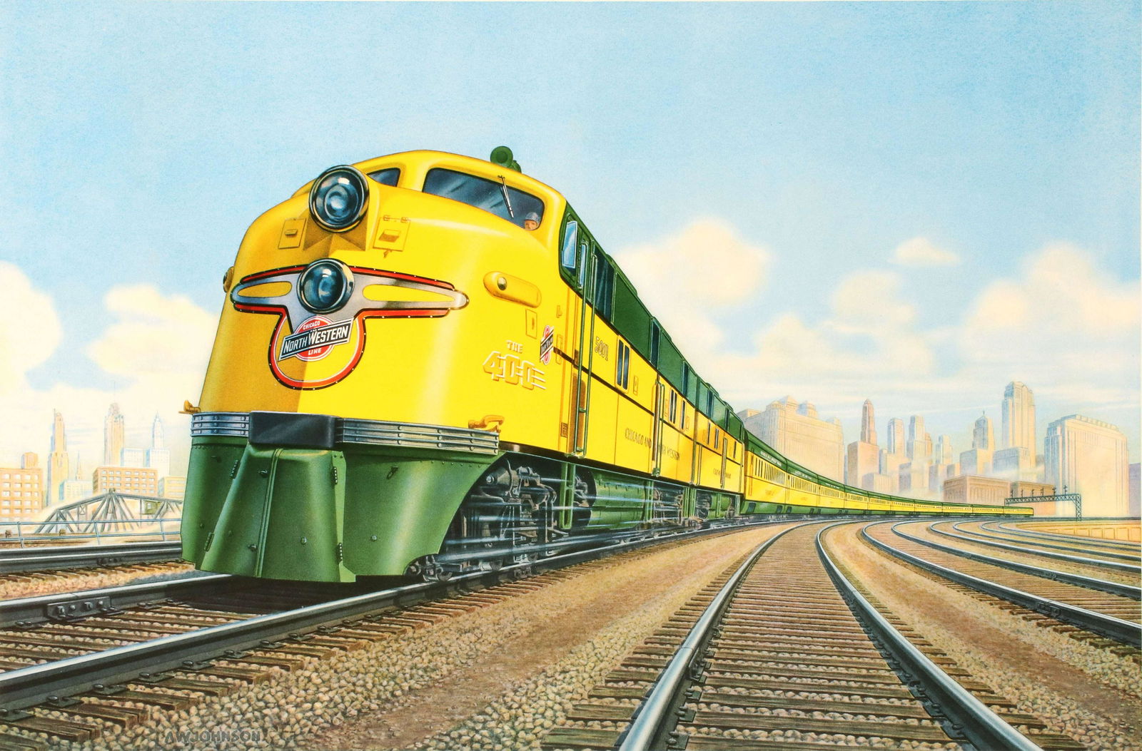 A CHICAGO & NORTH WESTERN RAILROAD ADVERTISING PRINT (1 of 10)