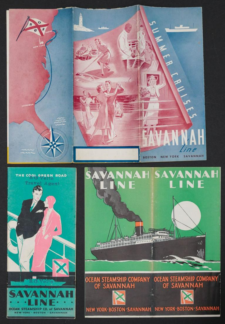 SAVANNAH LINE STEAMSHIP COMPANY BROCHURES, MENUS, ETC. (1 of 11)