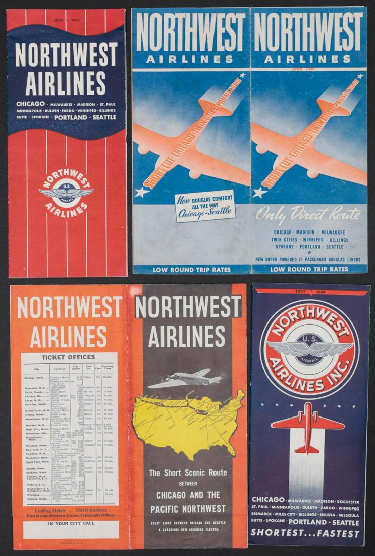 NORTHWEST, BRANIFF, WESTERN AND OTHER AIRLINE EPHEMERA (1 of 12)