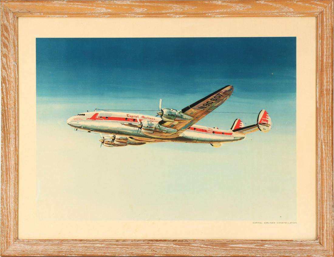 A CAPITAL AIRLINES CONSTELLATION ADVERTISING PRINT (1 of 11)