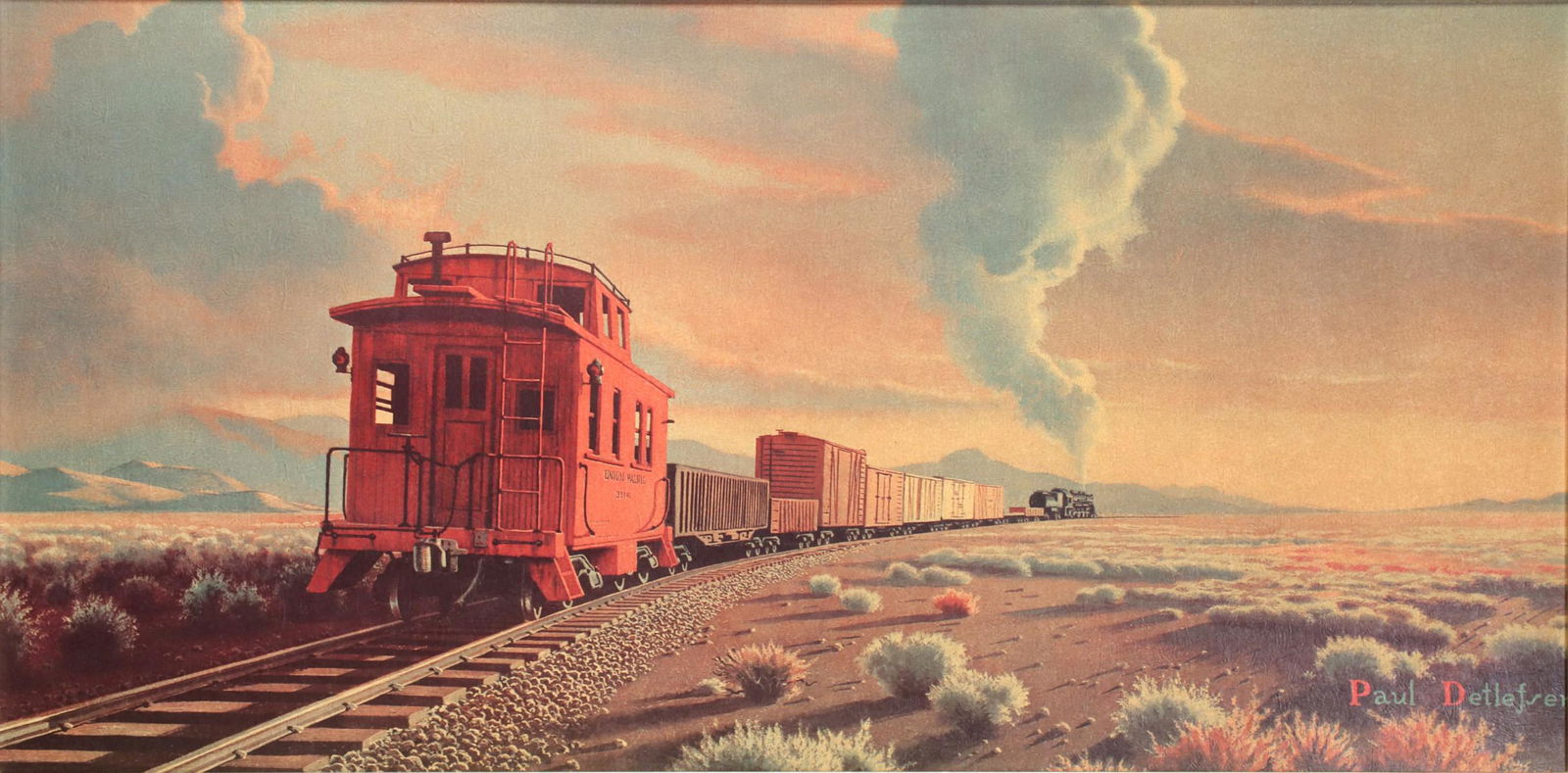 A GROUP OF FRAMED RAILROAD ADVERTISING PRINTS (1 of 20)