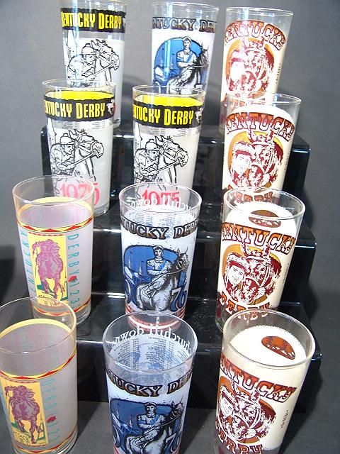 LOT OF 12 1970'S KENTUCKY DERBY GLASSES