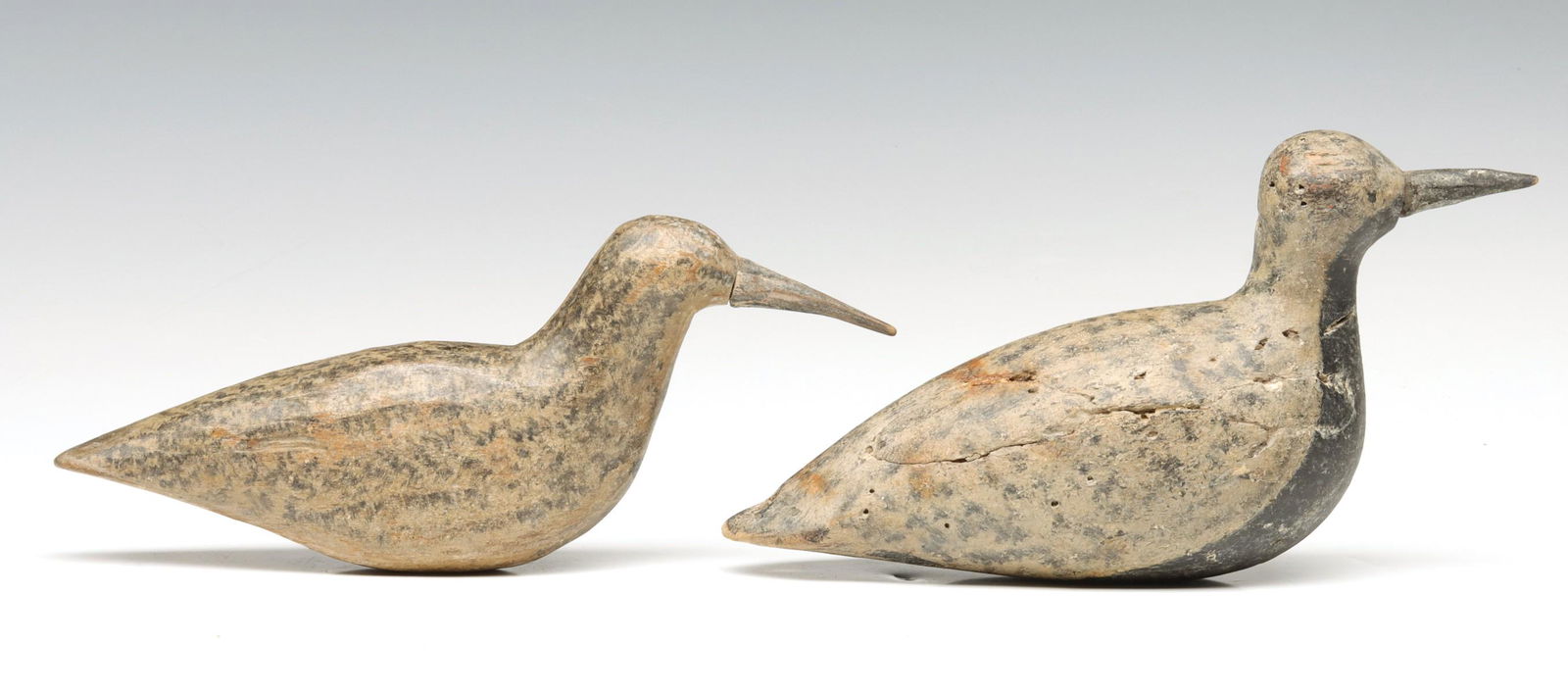 TWO PRIMITIVE EARLY 20TH C. SHORE BIRD DECOYS (1 of 15)