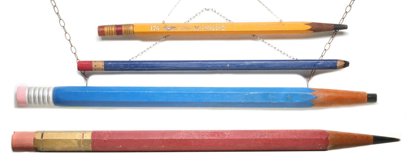 FOUR FOLKY OVERSIZED WOOD PENCILS 42 to 66 INCHES (1 of 20)