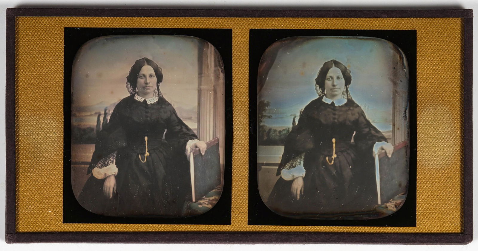 ALEXANDER BERTRAND COLORED STEREO DAGUERREOTYPE (1 of 8)