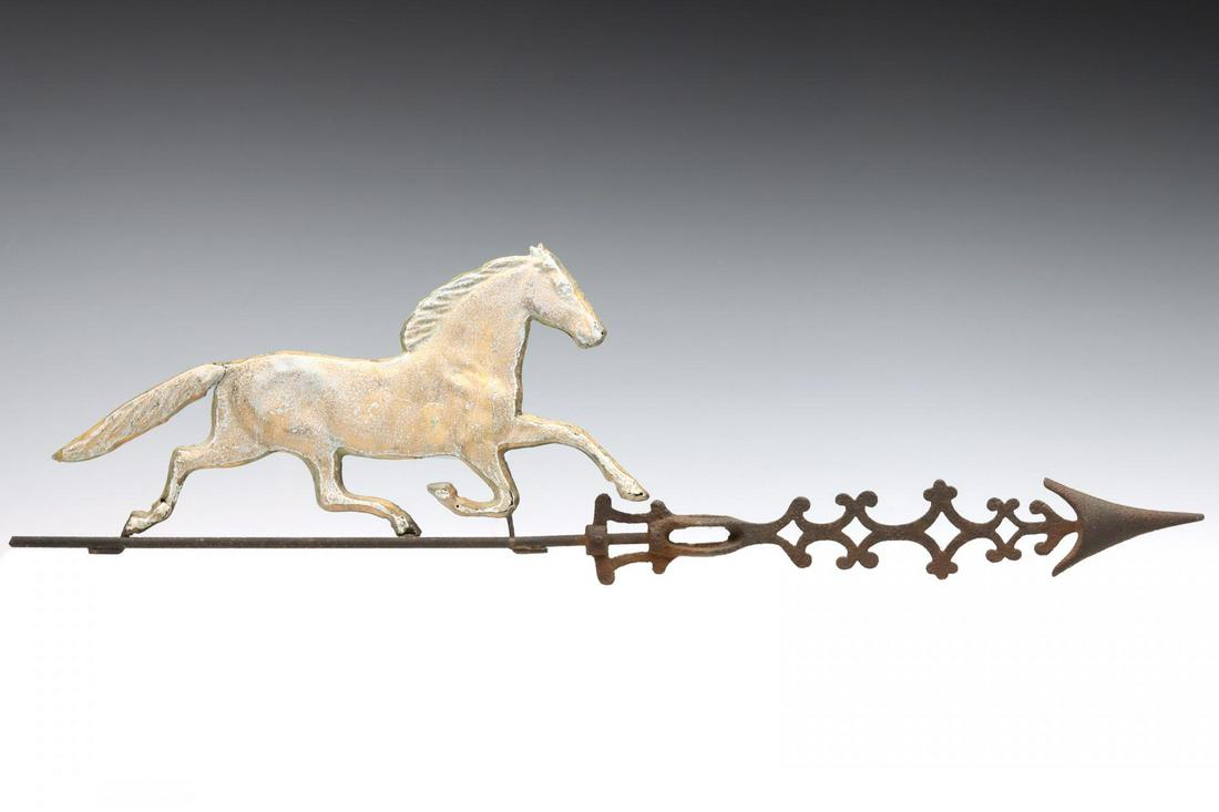 A LIGHTNING ROD WEATHER VANE WITH TROTTING HORSE (1 of 20)