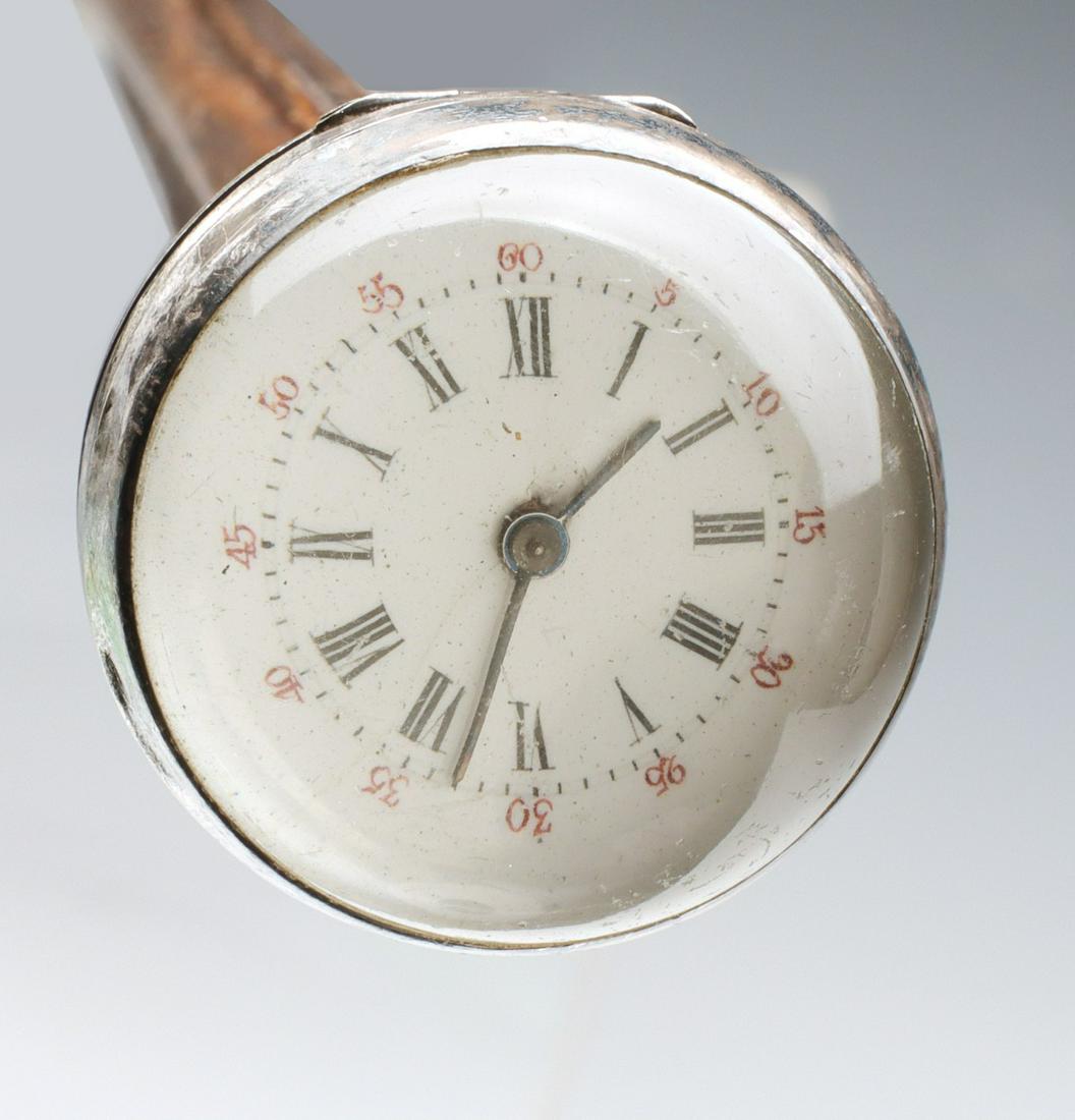 A 19TH C. FRENCH WALKING STICK WITH SILVER TIMEPIECE (1 of 14)