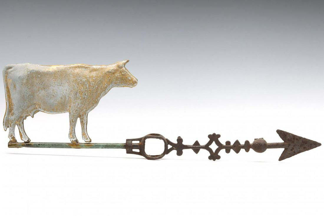 A LIGHTNING ROD WEATHER VANE WITH COW (1 of 16)