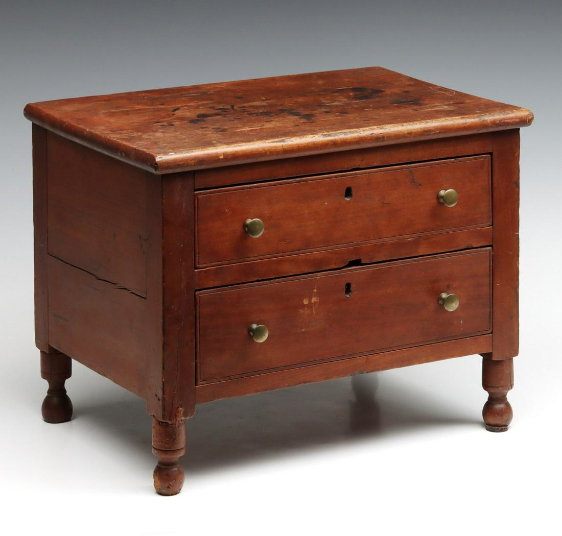 AN UNUSUAL 19TH C. AMERICAN CHERRY TWO DRAWER CASE (1 of 12)