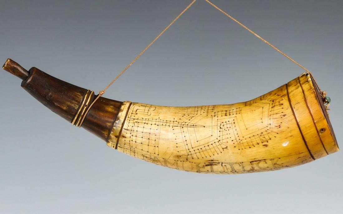 SAMUEL TUCK'S EARLY 19TH C. SCRIMMED HIP HORN (1 of 9)