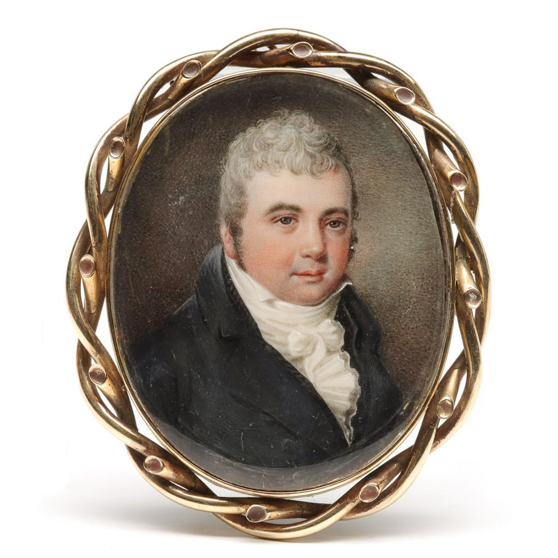 FINE 19TH C. MINIATURE PORTRAIT OF A GENTLEMAN (1 of 9)
