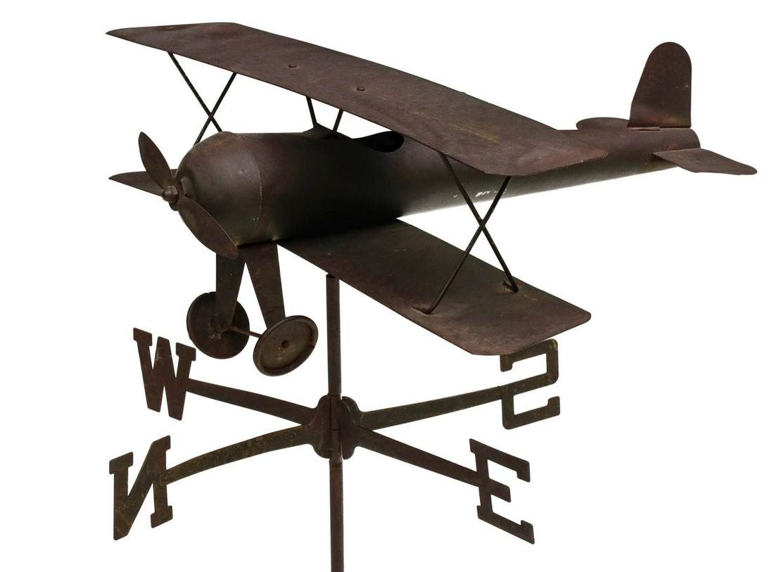 A COLLECTIBLE 20TH C. BIPLANE WEATHERVANE (1 of 8)