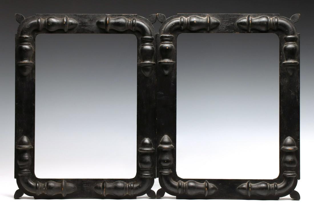 A MATCHING PAIR OF FOLK ART PICTURE FRAMES C. 1890 (1 of 9)